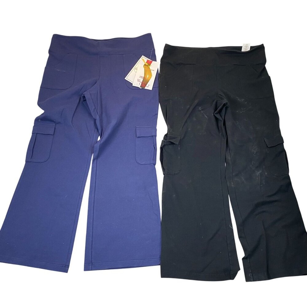 Woman With Control Womens Cargo Pants Lot of Two XL Tummy Control Bootcut Casual